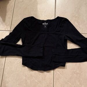 Hollister Corset Black Cropped Long Sleeve